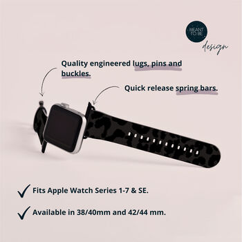 Dark Leopard Vegan Leather Apple Watch Band, 6 of 6