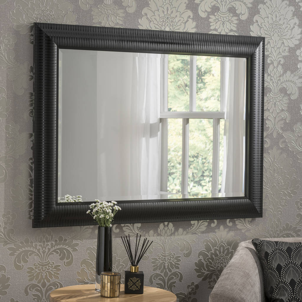 kenzie rectangular mirror black, bronze or silver by decorative mirrors
