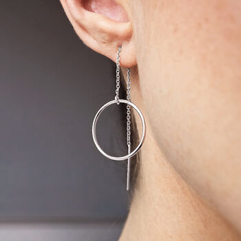 Circle Threader Earrings In 14k Gold Filled, 5 of 6