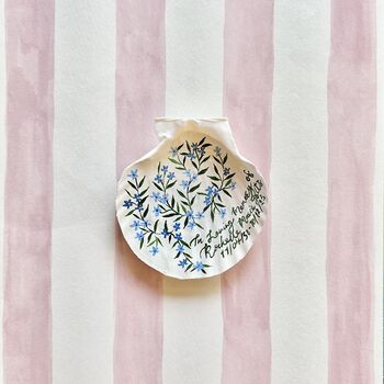 Personalised Hand Painted Floral Sea Shell Trinket Dish, 8 of 10