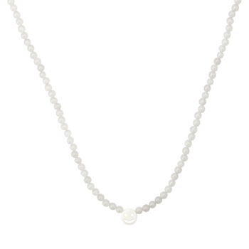 White Quartz Smiley Face Necklace, 2 of 2