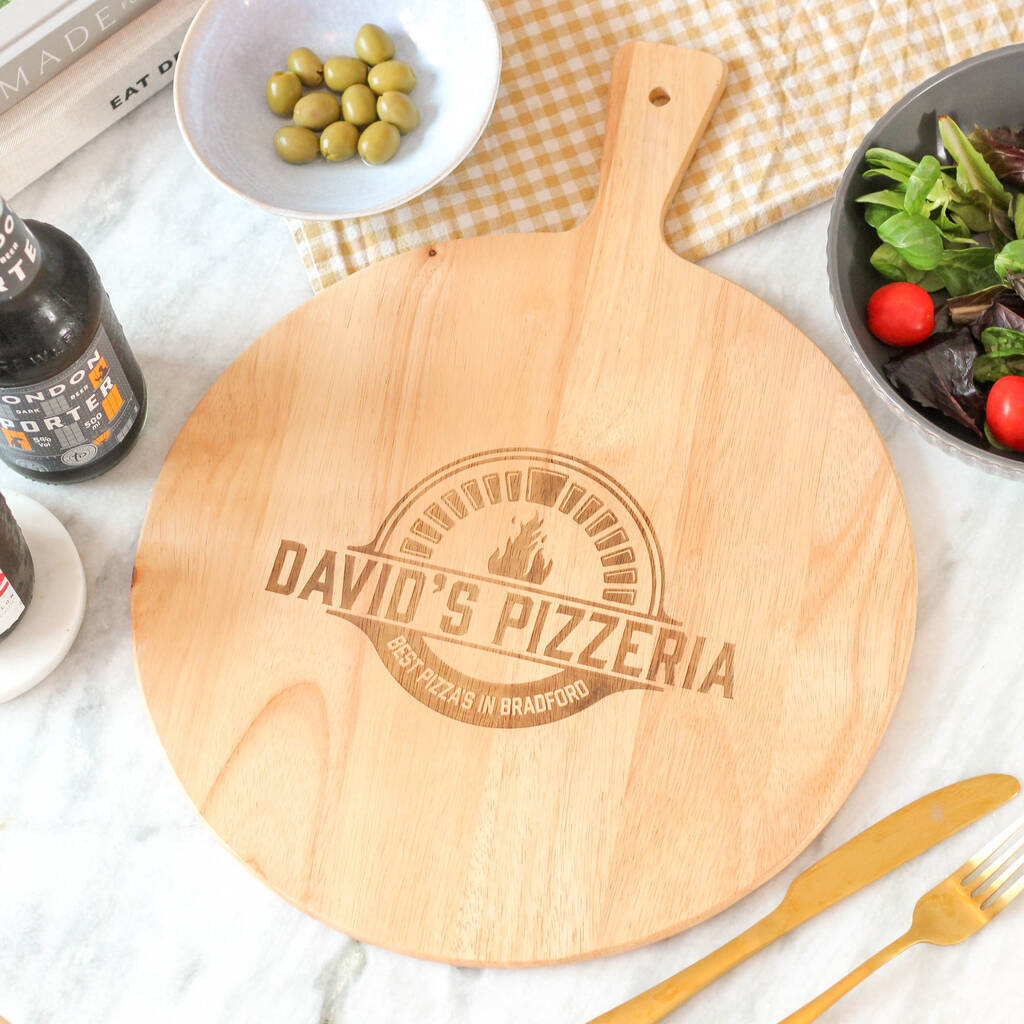 Personalised Pizzeria Chopping Serving Paddle Board By That's Nice That