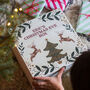 Personalised Reindeer And Tree Christmas Eve Wooden Box, thumbnail 8 of 10