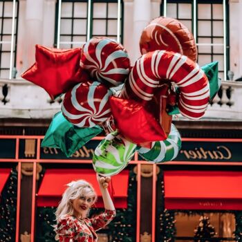 Large Candy Cane Christmas Balloon Decorations, 4 of 6