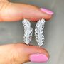 Sterling Silver Feather Ear Climber Earrings, thumbnail 4 of 4