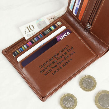 Personalised Tan Leather Wallet, 4 of 6