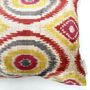 Oblong Ikat Velvet Cushion Coral Circles, thumbnail 6 of 8