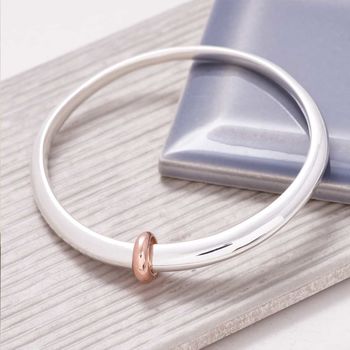 Eclipse Oval Solid Silver Chunky Bangle, 6 of 7