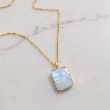 The Rectangle Moonstone Necklace, 7 of 9