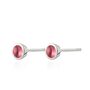 Sterling Silver October Birthstone Stud Earrings Pink Tourmaline, thumbnail 3 of 5