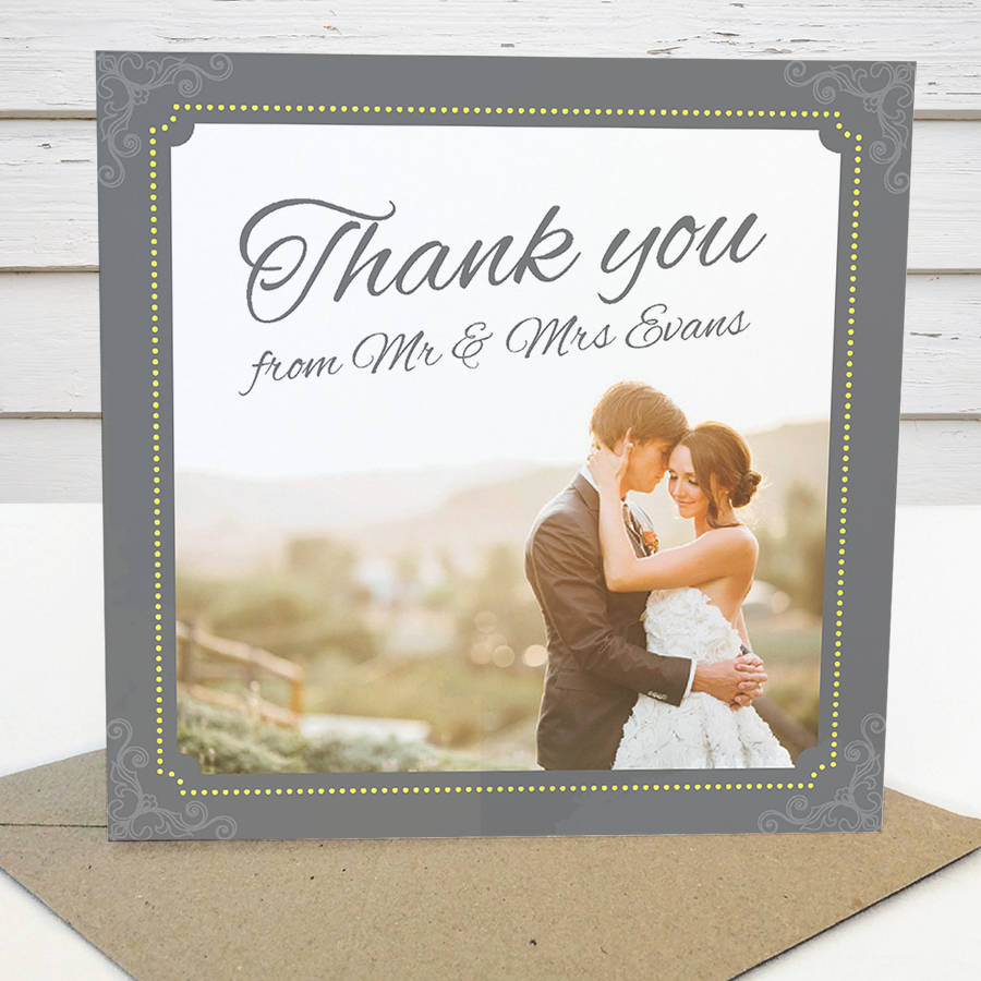 Personalised Wedding Photograph Thank You Cards By marf creative