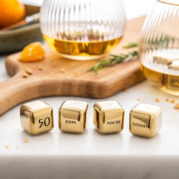 Personalised Steel Ice Cubes, 50th Anniversary Gift, 3 of 12