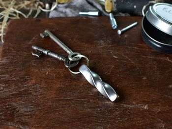 6th Anniversary Twist Iron Bar Forged Keyring Blacksmtih Made, 3 of 12