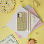 Yellow Wavy Check Biodegradable Phone Case, thumbnail 4 of 7