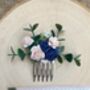 Navy And Blush Flower Hair Comb, thumbnail 5 of 6