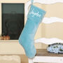 Personalised Frosted Blue Cotton Velvet Stocking, thumbnail 3 of 5