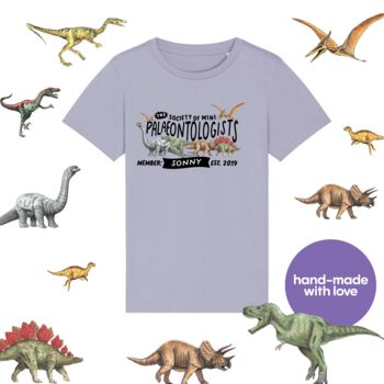 Mini Palaeontologist Dinosaur Kids Organic T Shirt, 2 of 5