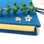 Thank You Teacher Gift Sterling Silver Flower And Leaf Mismatched Earrings, thumbnail 9 of 12