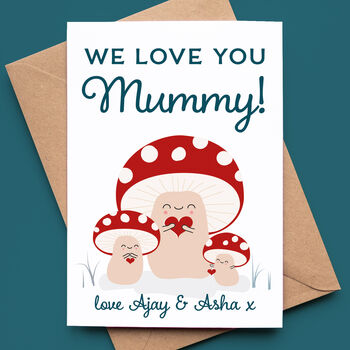 Personalised Mummy Toadstool Mother's Day Card, 2 of 5