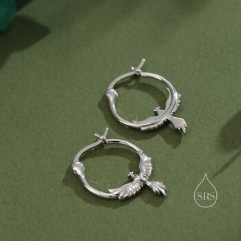 Sterling Silver Pheonix Hoops, 2 of 11
