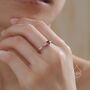 Sterling Silver Very Tiny Garnet Red Cz Heart Ring, thumbnail 2 of 12