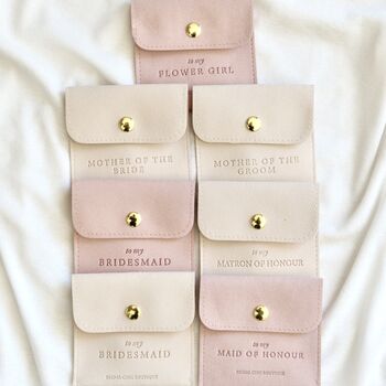 Bridesmaid Jewellery Set Bridal Party Gift With Personalised Pouch, 7 of 7