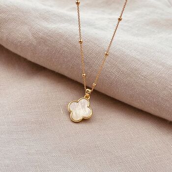 Mother Of Pearl Clover Necklace, 2 of 7