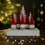 Five Tomte Gnomes On Block Christmas Decoration, thumbnail 1 of 2