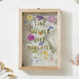 Personalised Pressed Flower Gold Foil Quote Art Frame, thumbnail 2 of 3