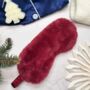 Luxury Christmas Pyjama Gift Set For Her – Royal Blue Satin Pjs, Eye Mask, Candle And Socks, thumbnail 5 of 9