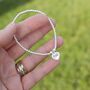 Sterling Silver Crystal Double Heart Charm, thumbnail 2 of 8