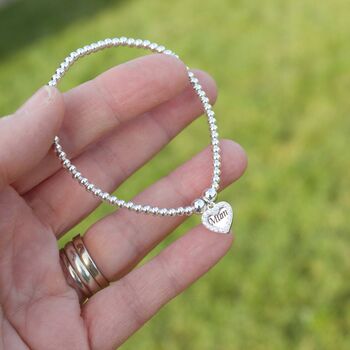 Sterling Silver Crystal Double Heart Charm, 2 of 8