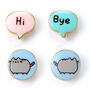 Pusheen The Cat 'Hi , Bye' Stud Earrings Set, thumbnail 7 of 8