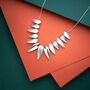 Modern Statement Silver Leaf Necklace, thumbnail 3 of 3