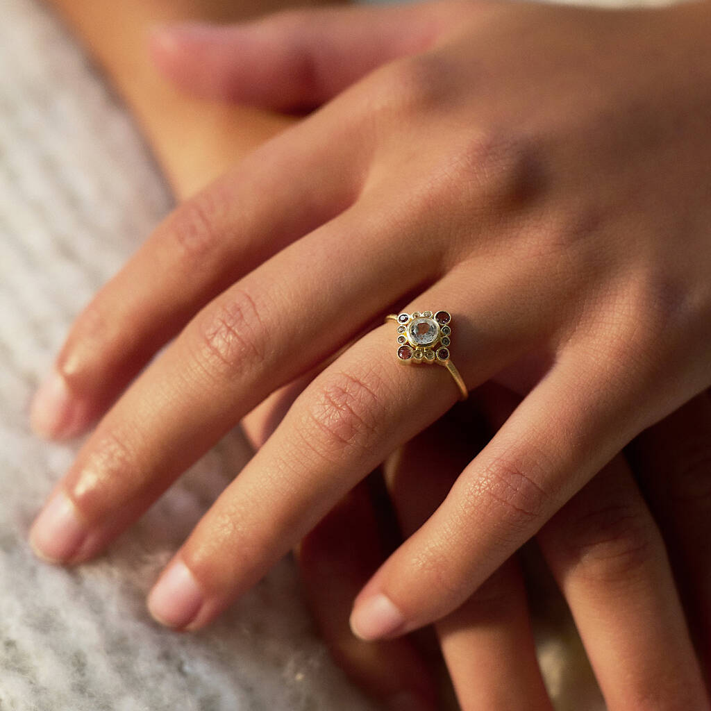Pascale Pink Tourmaline And White Topaz Ring, 1 of 6