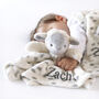 Personalised Lamb Comforter And Cream Blanket Set, thumbnail 2 of 5