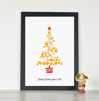 Personalised 'Christmas Tree' Family Christmas Print, 4 of 7