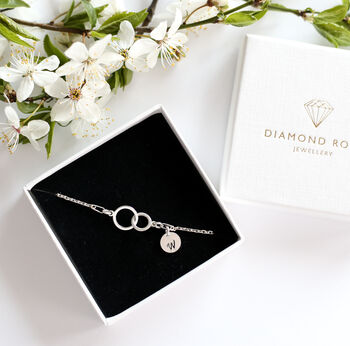 Personalised Two Interlocking Rings Bracelet, 2 of 3