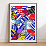 Reading Football Shirt Mash Up Print, thumbnail 1 of 3