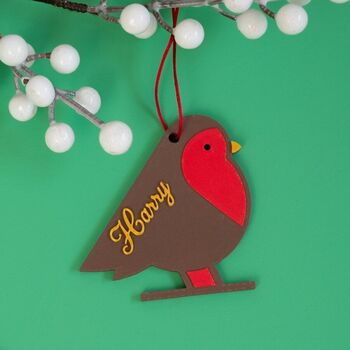 Personalised Robin Decoration, 3 of 5