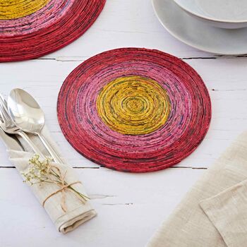 Recycled Newspaper Round Placemats, 11 of 12