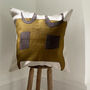 Balancing Act | Appliqué Stitch Collage Linen Cushion, thumbnail 1 of 5