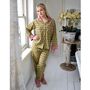 Block Printed Green And Pink Floral Cotton Pyjamas, thumbnail 1 of 6