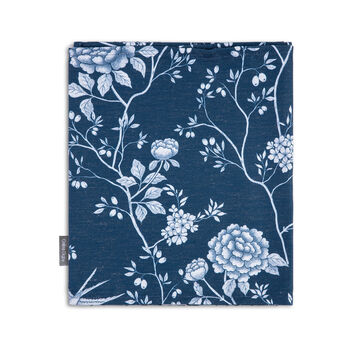 Luxury Linen Like Floral Table Runner Cecylia Navy, 4 of 4