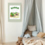Babar Biking Nursery Art Print, thumbnail 3 of 4