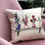 Personalised Family Birth Flowers Cushion, thumbnail 2 of 3
