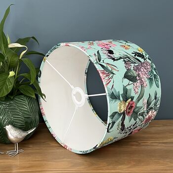 Pale Green Bold Floral Velvet Lampshades, 7 of 9