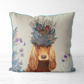 black cocker spaniel cushion