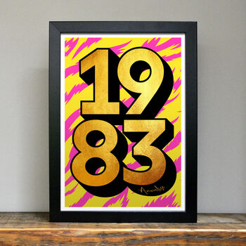 Personalised 40th Birthday 1983 Golden Year Print, 3 of 6