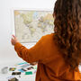 Framed Push Pin Classic World Map – Travel Tracker Canvas Pinboard, thumbnail 4 of 12